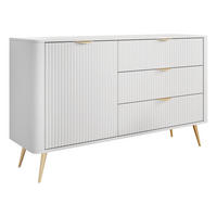 SIDEBOARD Lante 1D3S - Goldfarben/Weiß, Holzwerkstoff/Metall (139/82/38cm) - MIRJAN24