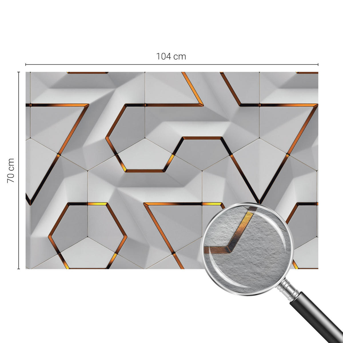 FOTOTAPETE 104x70 cm - Dreidimensionale Muster - Weiß, Textil (104/70cm) - Wallfluent