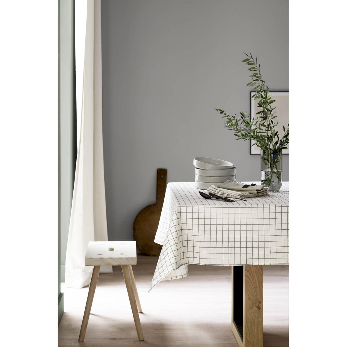 TISCHDECKE CHECK - Anthrazit, Textil (140/170/1.5cm) - Schöner Wohnen