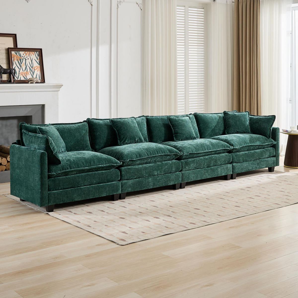 4-SITZER-SOFA DE-33976 modular Grün - Grün, Holzwerkstoff (380/84/75cm) - ComfortXL