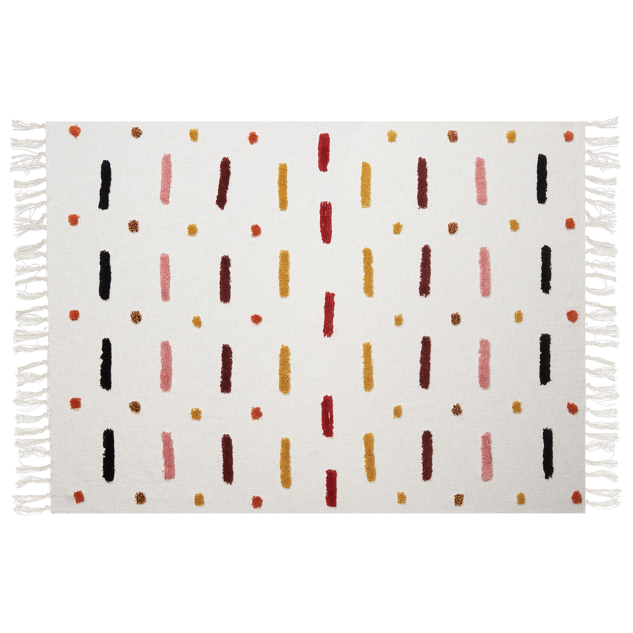 DECKE Senfgelb Alappuzha 130/180 cm - Dunkelgelb, Naturmaterialen/Textil (130/180cm) - Beliani