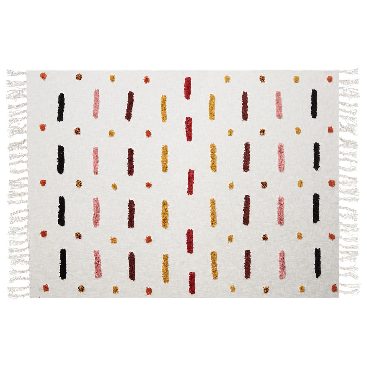 DECKE Senfgelb Alappuzha 130/180 cm - Dunkelgelb, Naturmaterialien/Textil (130/180cm) - Beliani