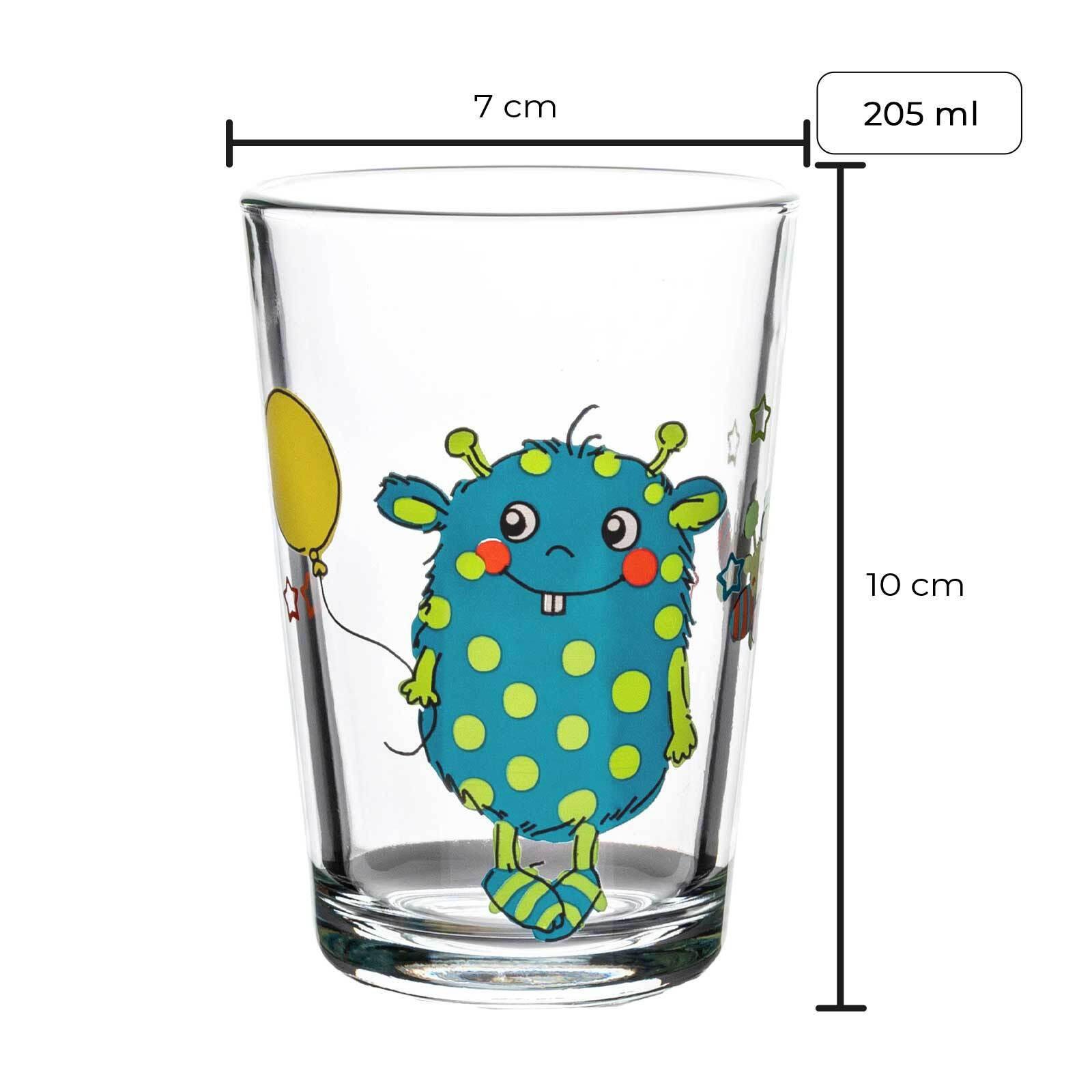 KINDERGLÄSER Monster/Dschungel/Wald bunt 205 ml 9er Set - Multicolor, Glas (0.205L) - Ritzenhoff Breker