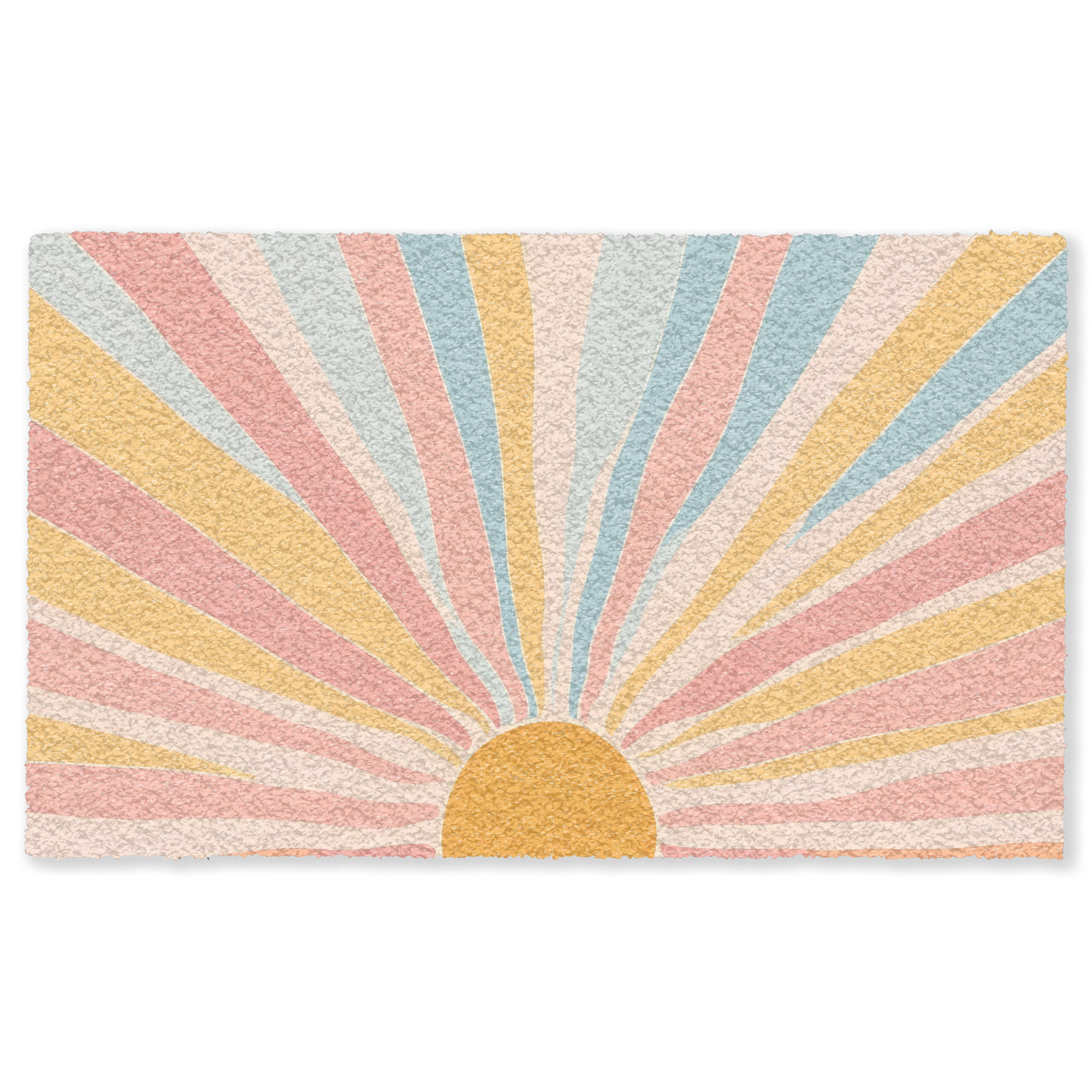 FUSSMATTE Illustration - Sonne - Pastellfarben Sauberlaufmatte 150x90 cm - Hellrosa, Kunststoff (150/90cm) - MuchoWow