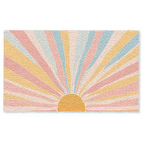 FUSSMATTE Illustration - Sonne - Pastellfarben Sauberlaufmatte 150x90 cm - Hellrosa, Kunststoff (150/90cm) - MuchoWow