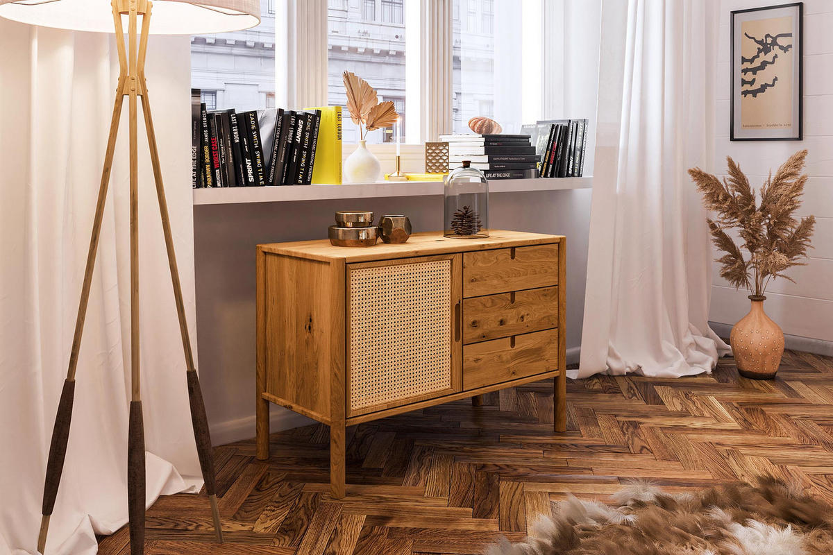 KOMMODE INA Wildeiche - Alteiche, Holz (97/69/46cm) - byoak