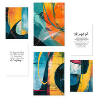 POSTER Set Mit 6 Abstrakte Farben Gelb Orange Blaue Formen A3 & A4 Rahmenlos - Klar, Papier (29/3cm) - Nacnic