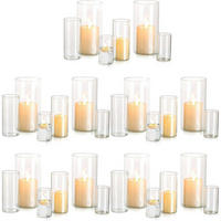 KERZENHALTER Glas Set 10-teilig Zylinder modern - Transparent, Glas (10cm)