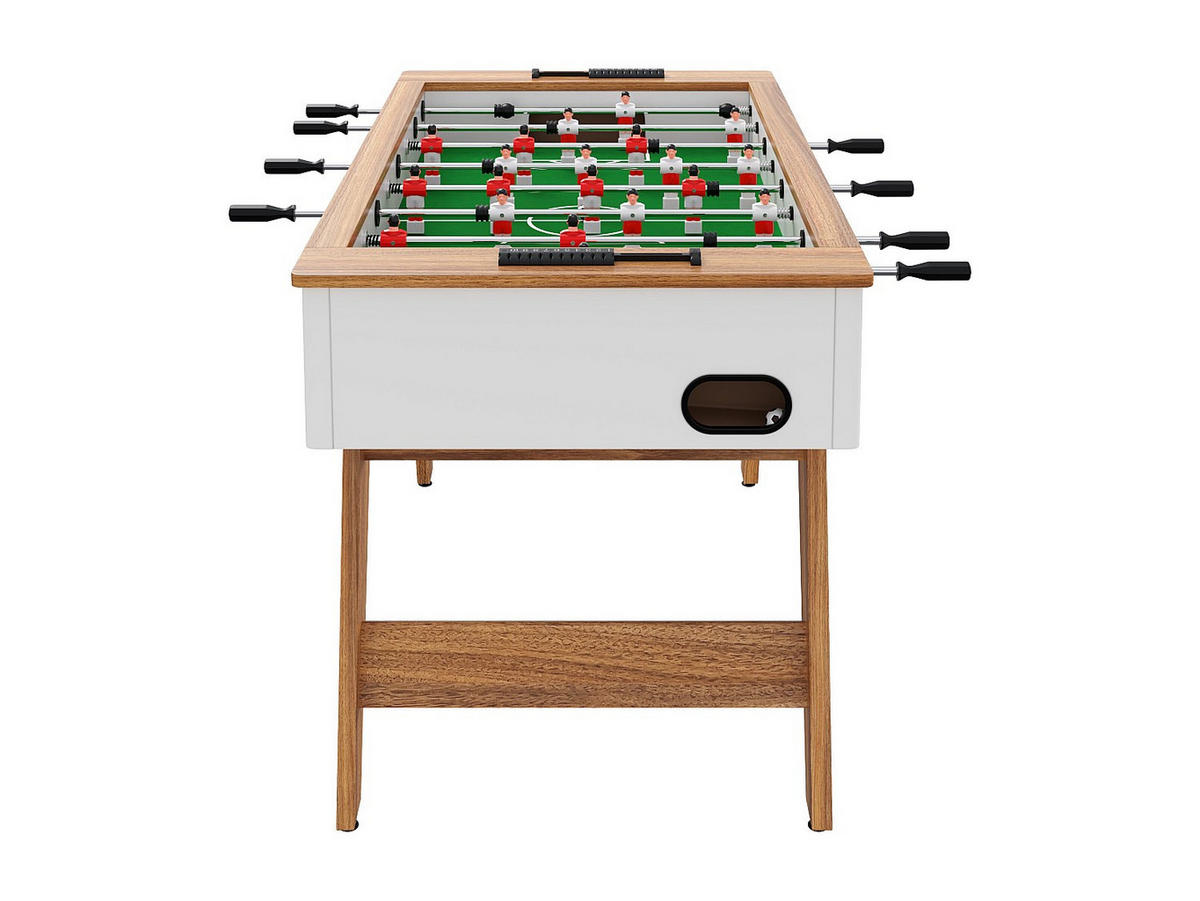 TISCHFUSSBALL - 141.4 cm x 76 cm - holz - naturfarben hell, weiß Pirna - Naturfarben/Weiß, Holz (141.4/76cm) - Vente-Unique