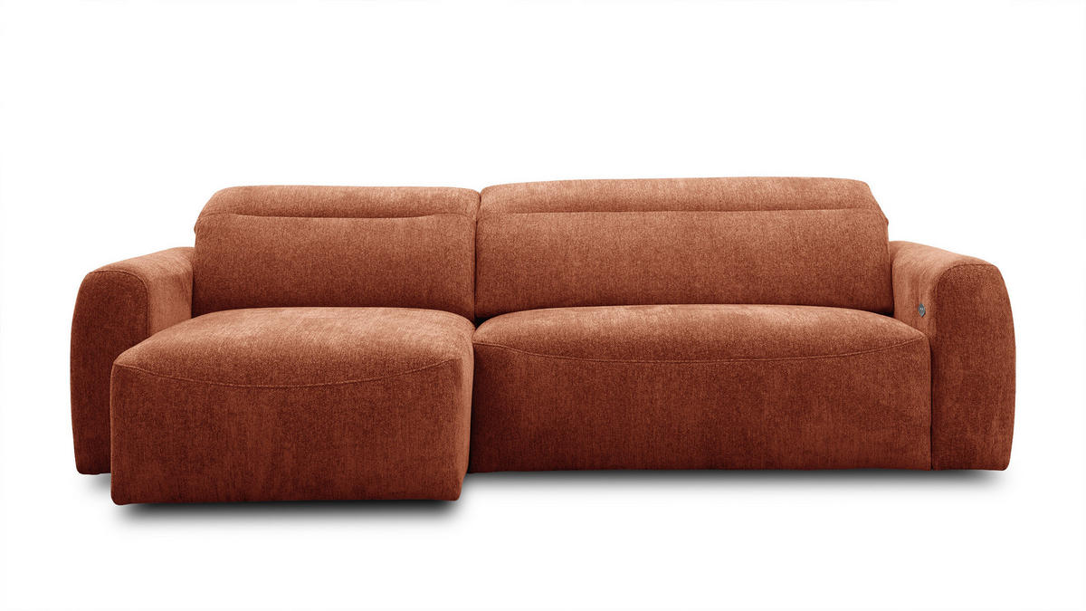 ECKSOFA NERO 4-Sitzer, orange - Schwarz/Orange, Holz/Textil (272/81/159cm) - Courtois Laville