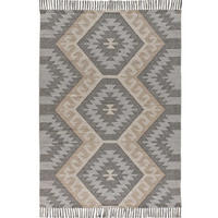 HANDWEBTEPPICH Grau Chandia 80/120 cm - Grau, Naturmaterialien (80/120cm) - Atticgo