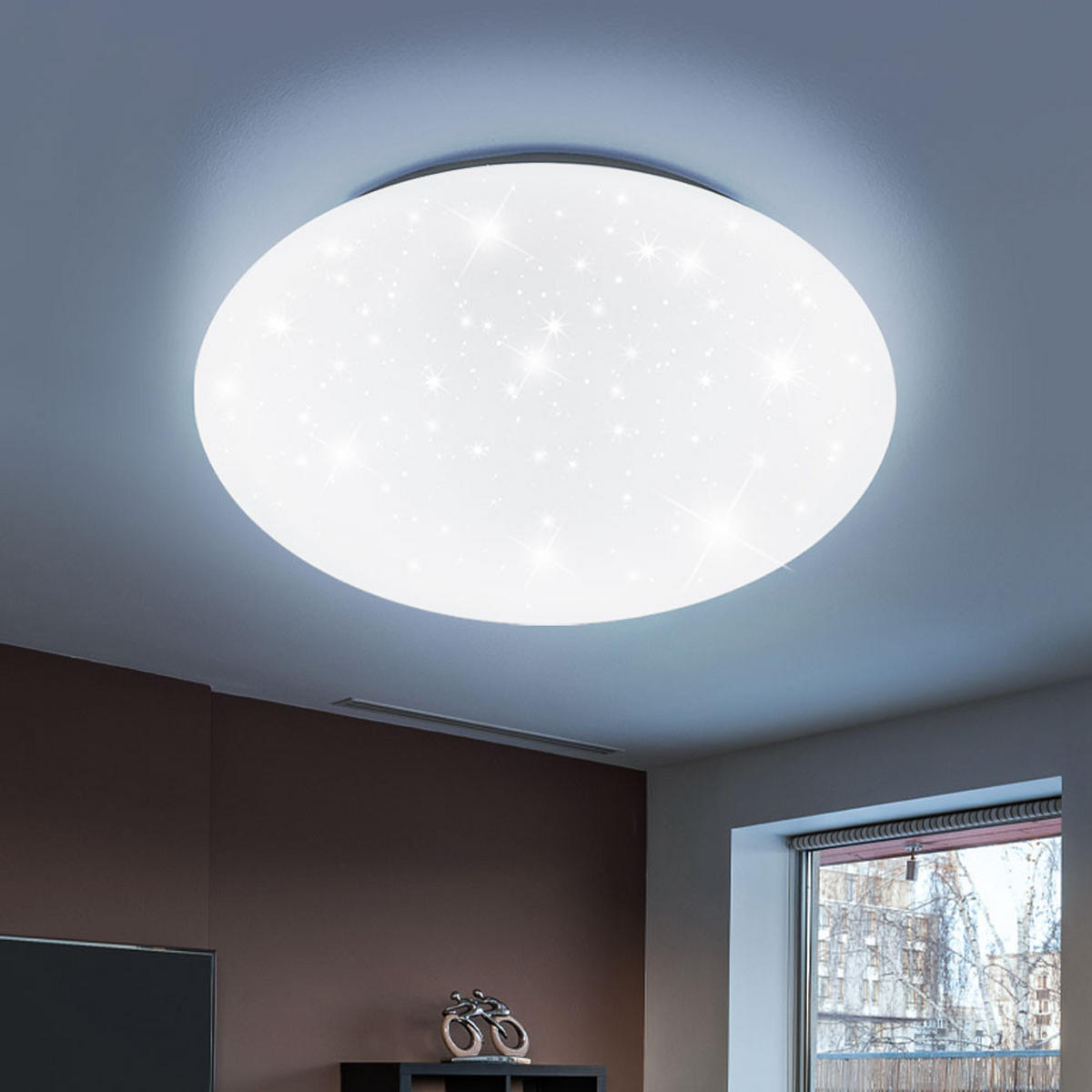 LED DECKENLEUCHTE Metall Weiß Sparkle Dekor - Weiß, Metall (38/38/10.5cm)