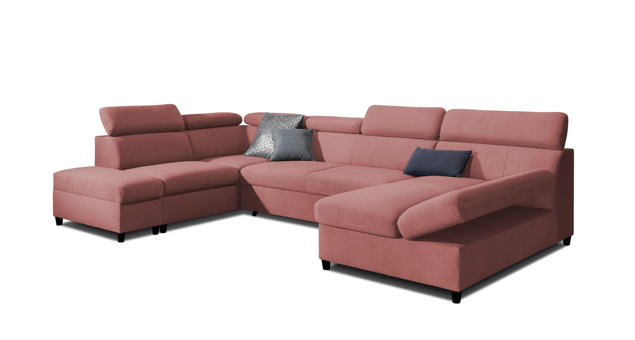 WOHNLANDSCHAFT Schlafsofa Anton - Rosa, Holzwerkstoff/Textil (342/96/205cm) - Fun Möbel