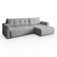 ECKSOFA VIENNA Stil Bettkasten und Funktionalität Bouclé Grau Rechts - Grau, Holz (261/143cm) - Kaiser Möbel