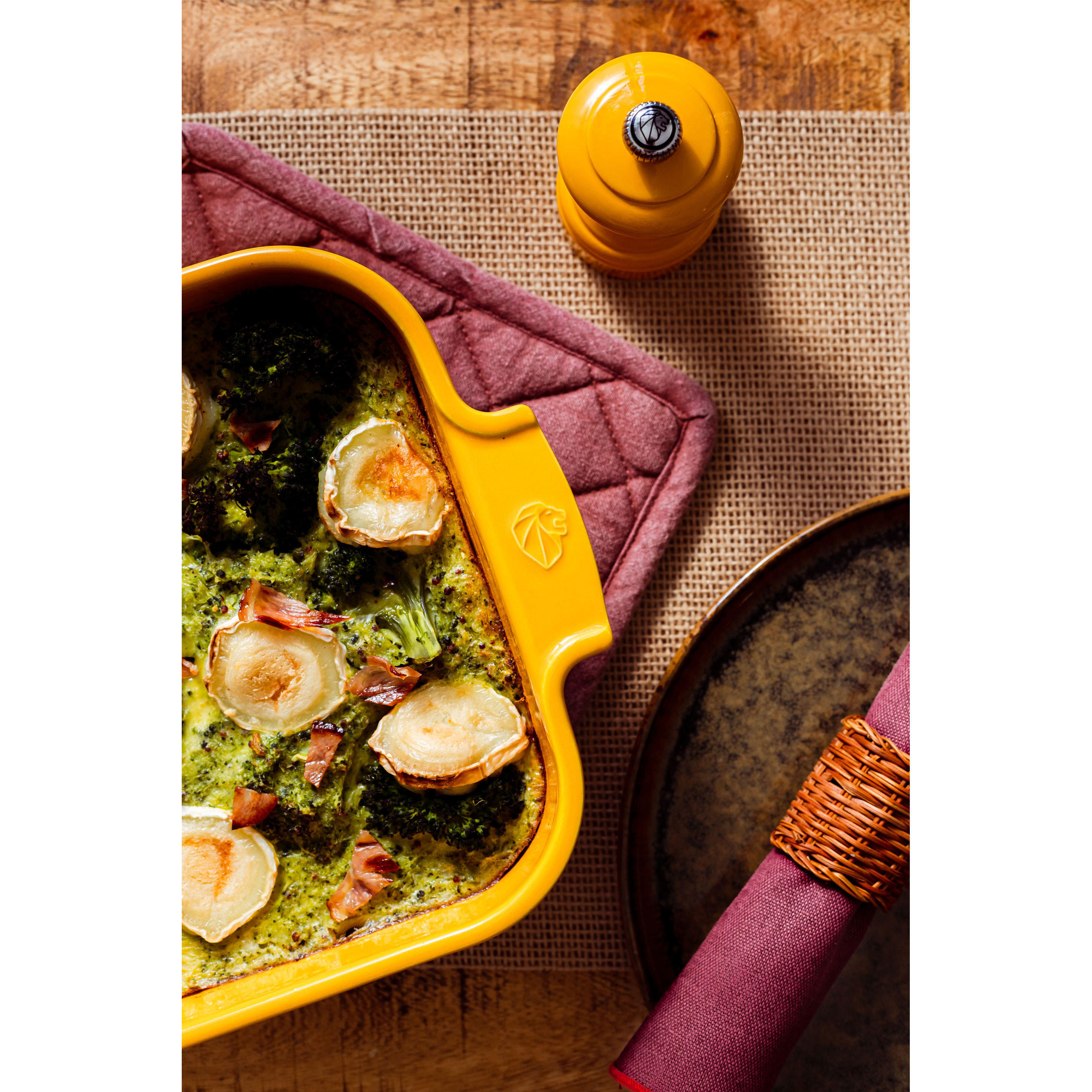 AUFLAUFFORM Keramik Appolia 25cm Rechteckig Safrangelb Spülmaschinenfest - Gelb, Keramik (16.8/25/6.2cm) - PEUGEOT