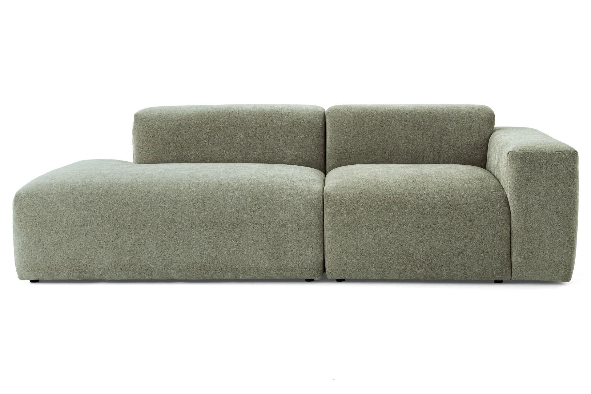 3-SITZER modulares Sofa HEAVEN SET 1 Links, Breite 255 cm Webstoff Grün - Schwarz/Grün, Holz/Kunststoff (255/71/102cm) - Muffo