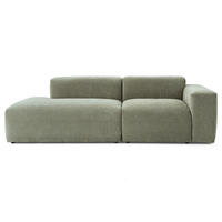 3-SITZER modulares Sofa HEAVEN SET 1 Links, Breite 255 cm Webstoff Grün - Schwarz/Grün, Holz/Kunststoff (255/71/102cm) - Muffo