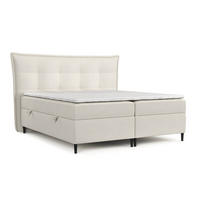 BOXBETT Las Palmas 200/200 cm Hellbeige im Alta Stoff - Sandfarben/Schwarz, Holz/Holzwerkstoff (200/200cm) - AltaBeds