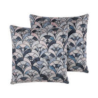 DEKOKISSEN 2er-Set Dunkelblau 45/45 cm Koodal - Dunkelblau, Naturmaterialen/Textil (45/45cm) - Beliani