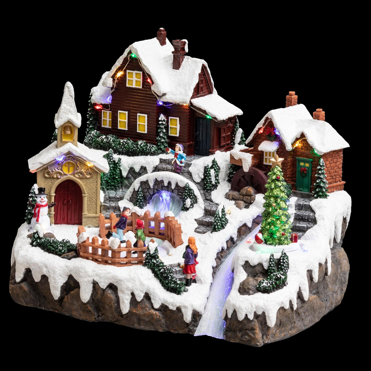 WEIHNACHTSDORF LED Winterdorf 24,5/32/24,5 cm - Multicolor, Kunststoff (32/24.5/24.5cm) - Fééric Lights and Christmas