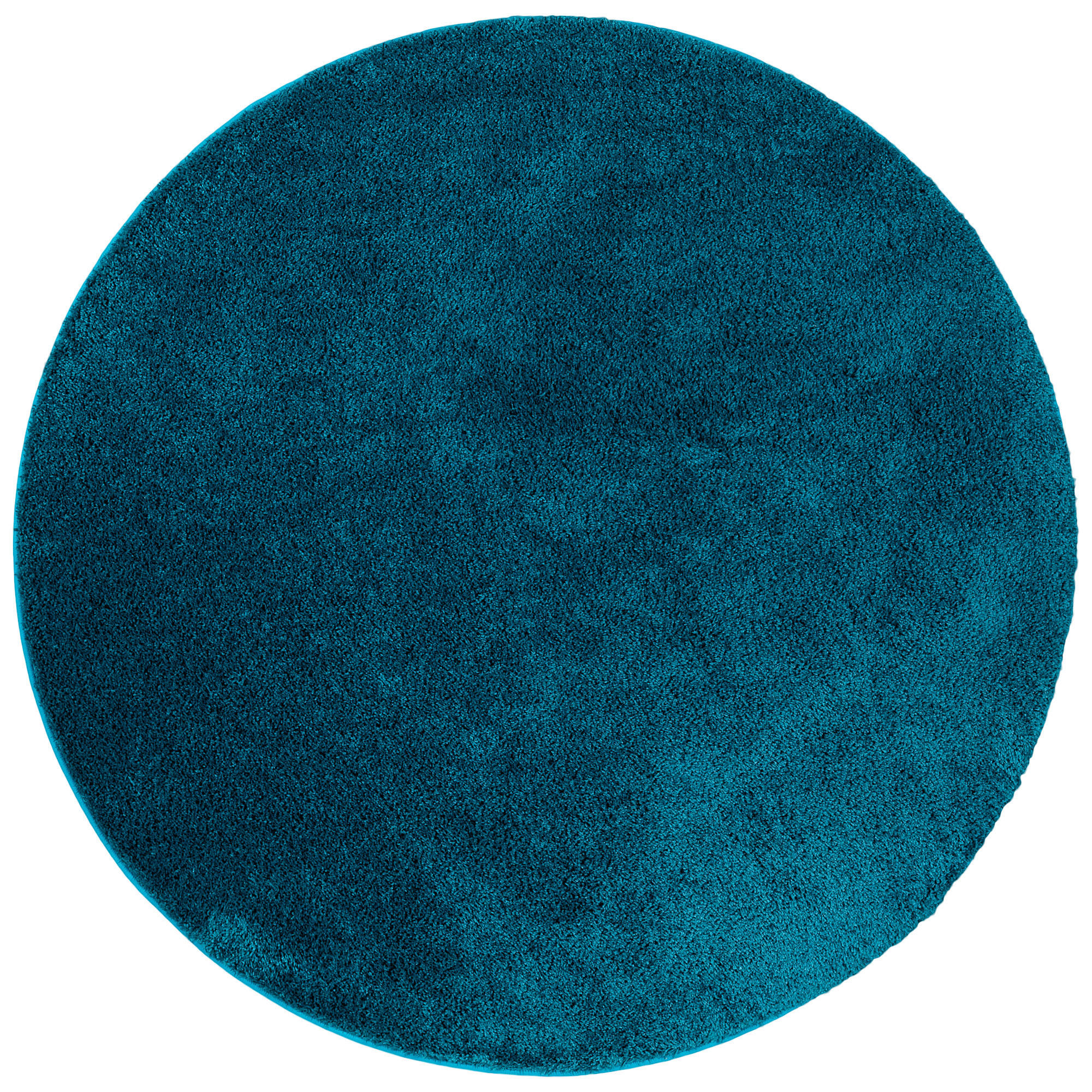 HOCHFLOR SHAGGY TEPPICH PALACE RUND - Petrol, Textil (133/133cm) - Snapstyle