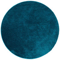 HOCHFLOR SHAGGY TEPPICH PALACE RUND - Petrol, Textil (160/160cm) - Snapstyle