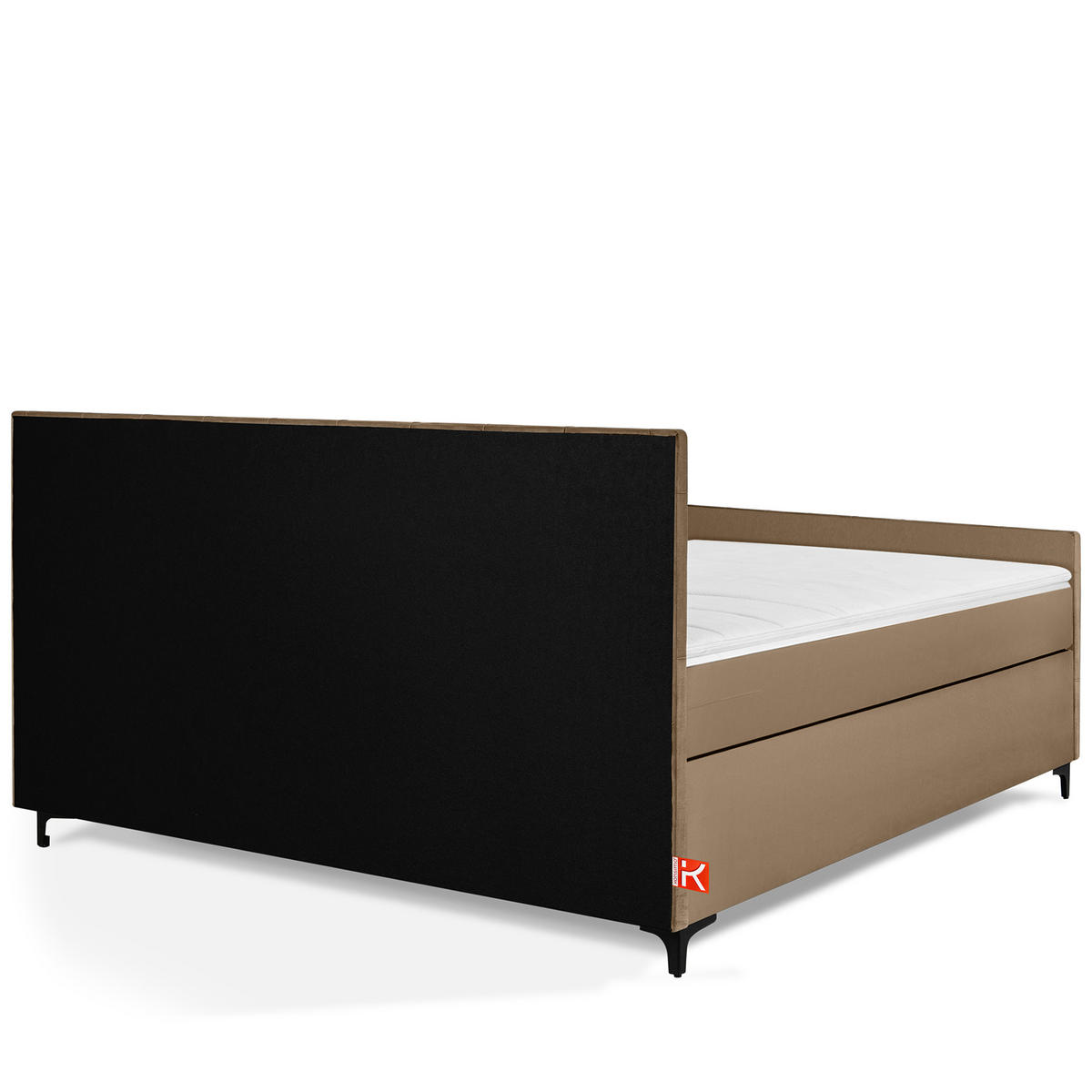 POLSTERBETT ARDEA, Dunkelbeige - Hellbraun/Schwarz, Holz/Holzwerkstoff (180/200cm) - KONSIMO®