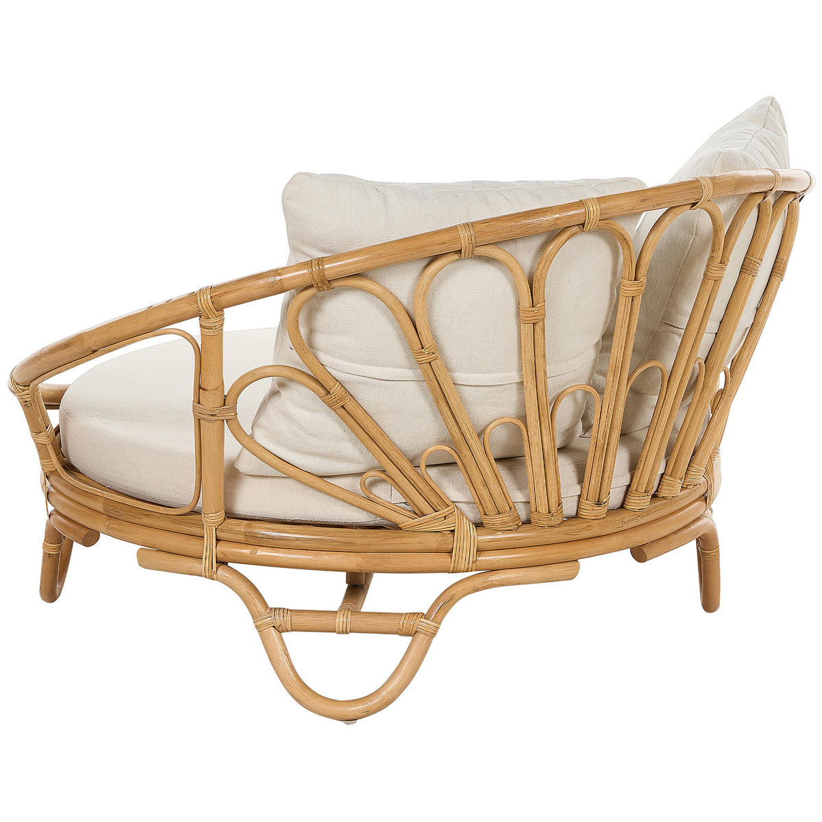 SONNENINSEL Rattan natürlich Auflagen beige ROSSANO - Beige/Naturfarben, Naturmaterialien (112/71/110cm)