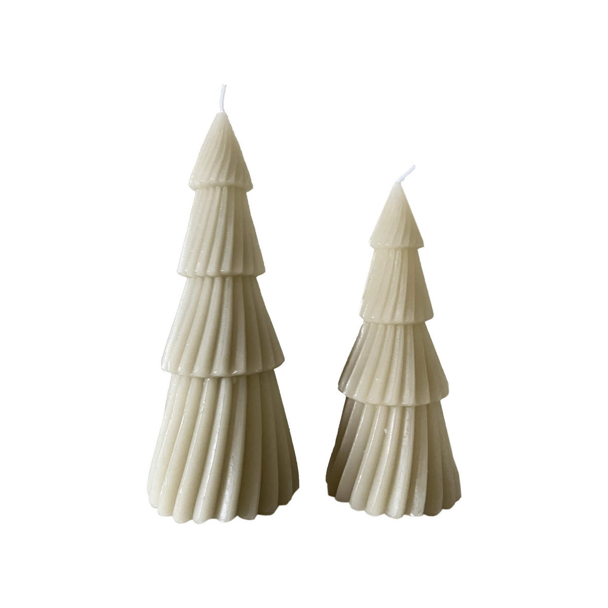 DEKO-KERZEN SET, 2 pieces Beige 8/8/21 cm - Beige, Naturmaterialien (8/21/8cm) - Mobili Rebecca