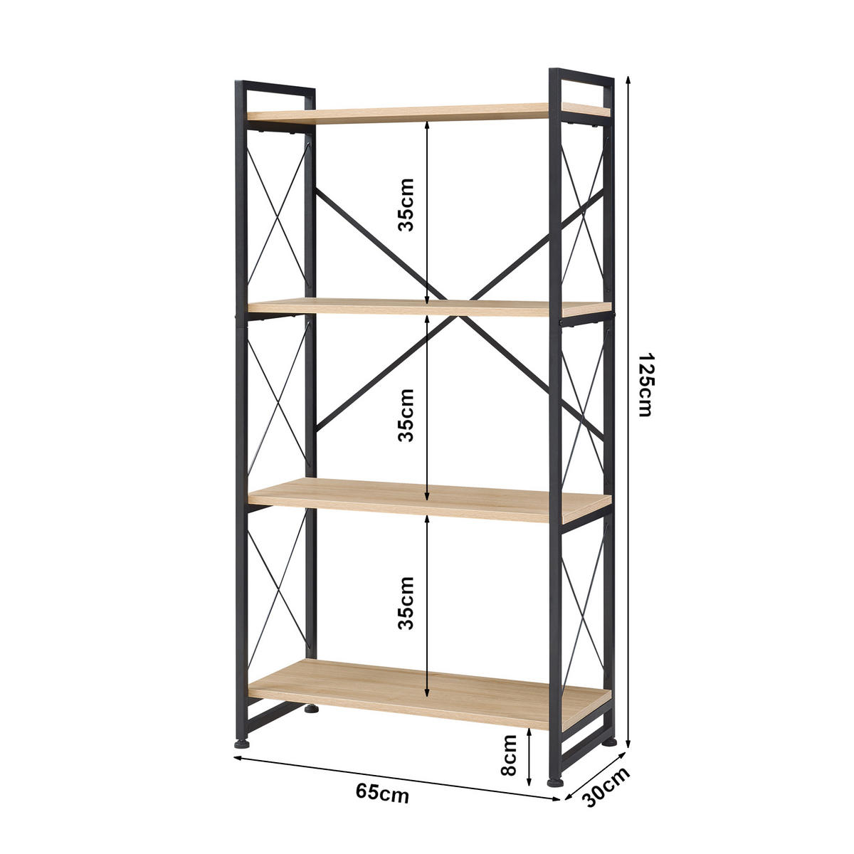 STANDREAGL Skørping - Eichefarben/Schwarz, Holzwerkstoff/Metall (65/125/30cm) - [en.casa]