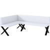 ECKBANK ERIC_X - Weiß, Leder (142/196cm) - Meblini