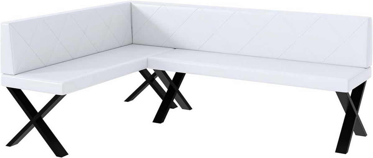 ECKBANK ERIC_X - Weiß, Leder (142/196cm) - Meblini