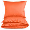 MAKO-SATIN-BETTWÄSCHE 135x200 Bettbezug einfarbig 100% Baumwolle - Uni Orange Hummer - Dunkelorange, Textil (135/200cm) - Carpe Sonno