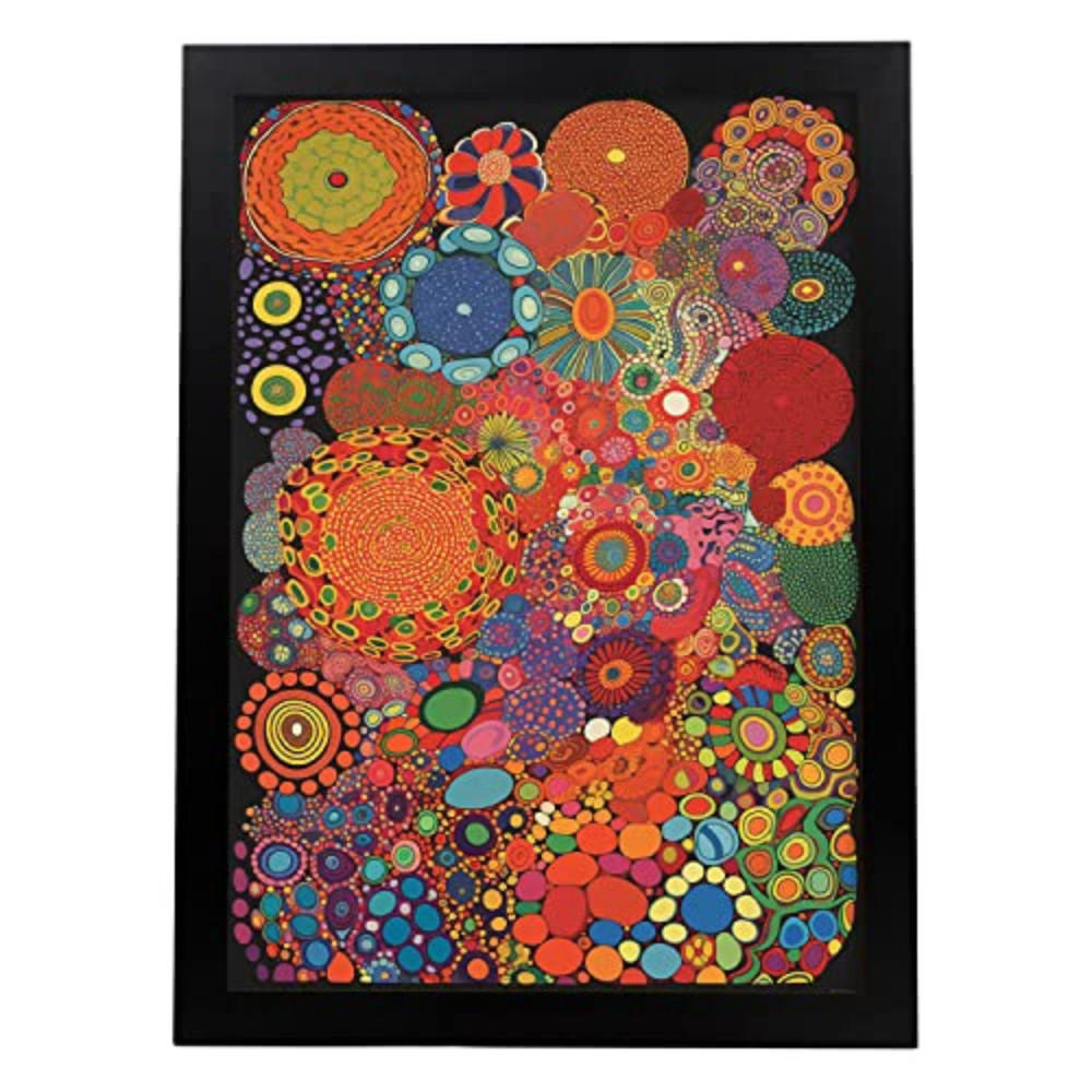 POSTER Yayoi Kusama A3 Schwarzer Rahmen - Schwarz, Papier (29.7/5/42cm) - Nacnic