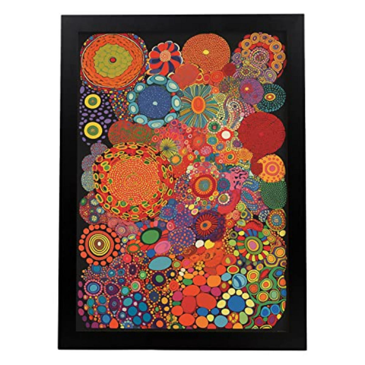 POSTER Yayoi Kusama A3 Schwarzer Rahmen - Schwarz, Papier (29.7/5/42cm) - Nacnic