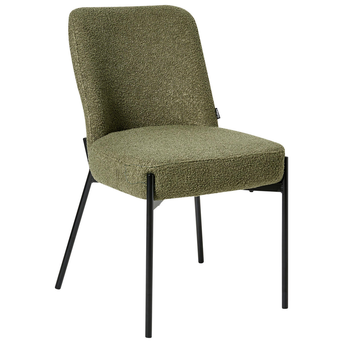 ESSZIMMERSTUHL 2er-Set Dunkelgrün Malin - Dunkelgrün/Schwarz, Textil (49/83/59cm) - Beliani