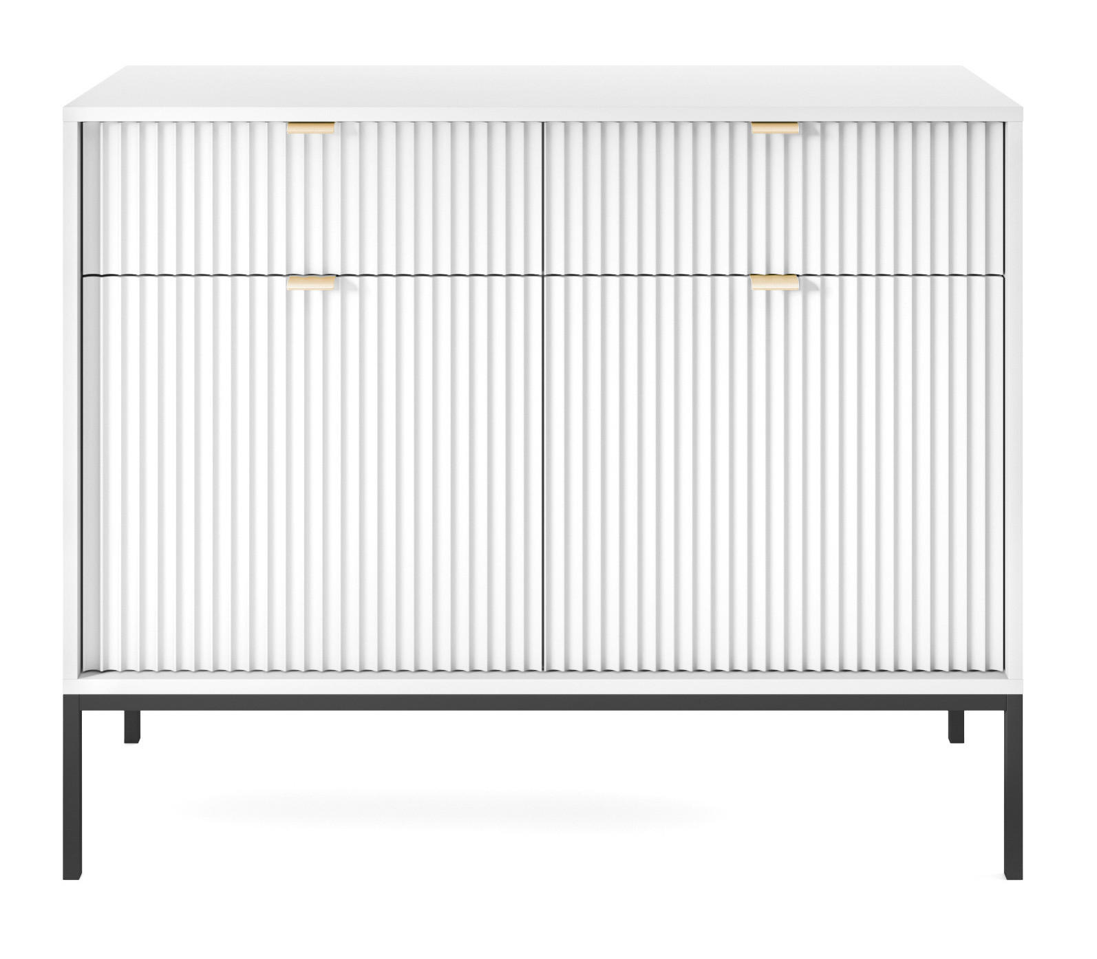 SIDEBOARD Vellore Weiß 104 cm - Goldfarben/Schwarz, Holzwerkstoff/Metall (104/83/39cm) - Selsey