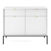 SIDEBOARD Vellore Weiß 104 cm - Goldfarben/Schwarz, Holzwerkstoff/Metall (104/83/39cm) - Selsey
