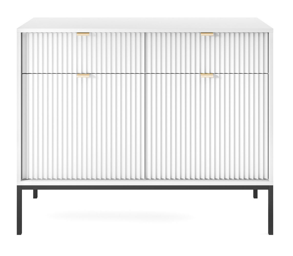 SIDEBOARD Vellore Weiß 104 cm - Goldfarben/Schwarz, Holzwerkstoff/Metall (104/83/39cm) - Selsey