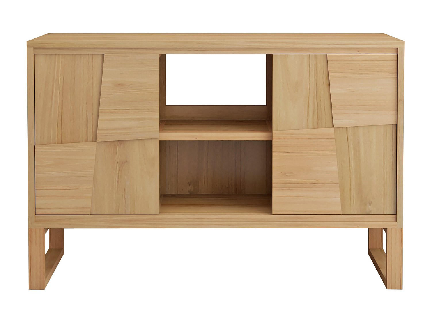 WASCHBECKENUNTERSCHRANK - 120 cm x 50 cm - holz - naturfarben hell Mataram - Naturfarben, Holz (120/80/50cm) - Vente-Unique
