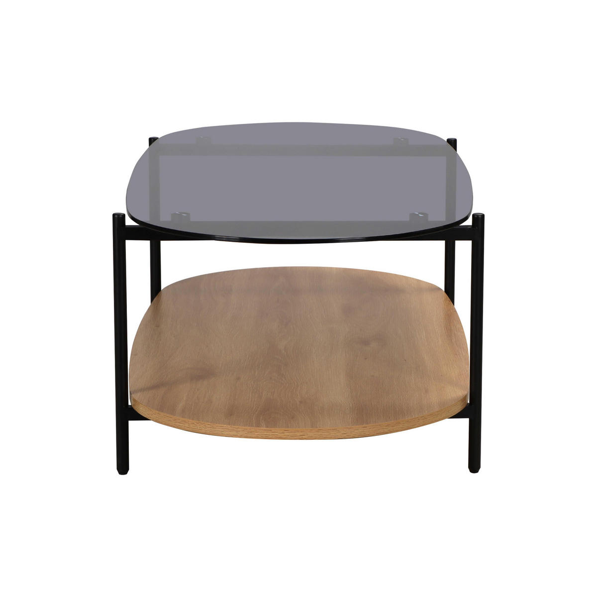 COUCHTISCH, helles Holzeffekt - Beige, Glas (120/55/40cm) - Oviala