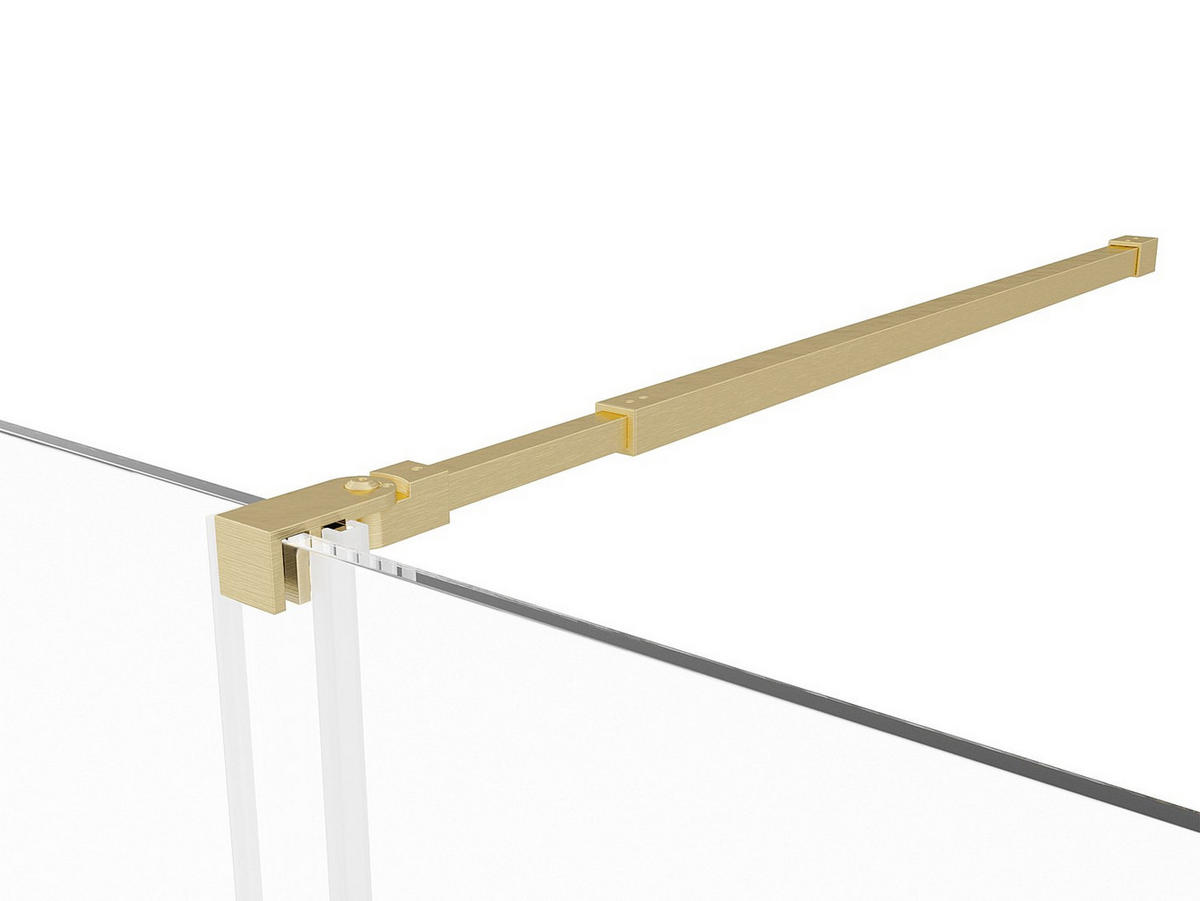 DUSCHTRENNWAND Seitenwand italienische Dusche mit Schiebetür - Metall - Industrial Style - Goldfarben - 120 x 200 cm - YOREM - Goldfarben, Metall (120/200cm) - Vente-Unique