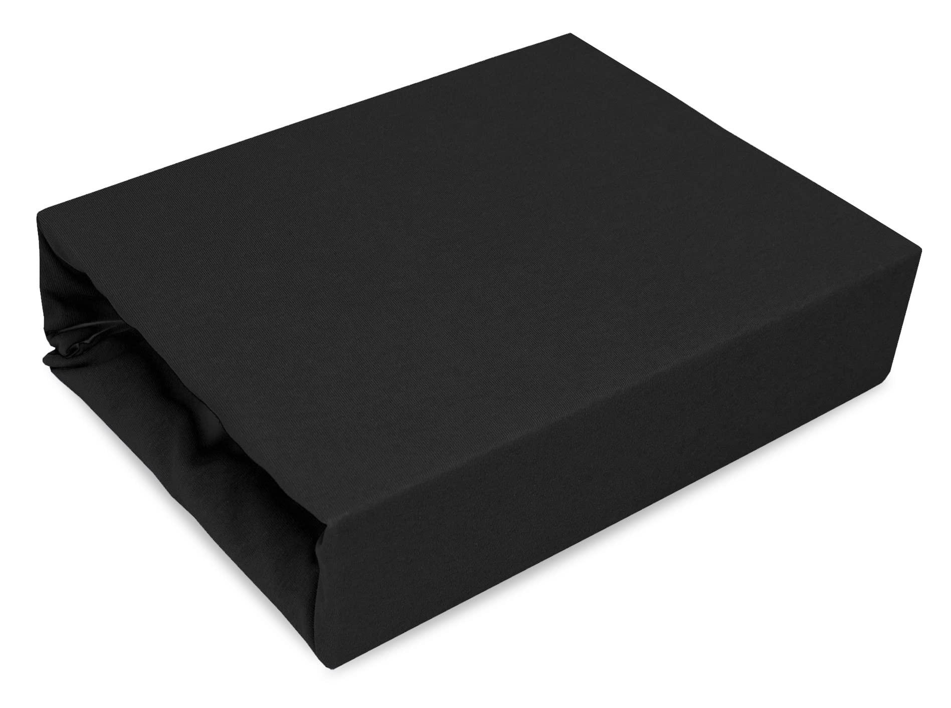 Best For Home Spannbettlaken Schwarz 60x120 cm