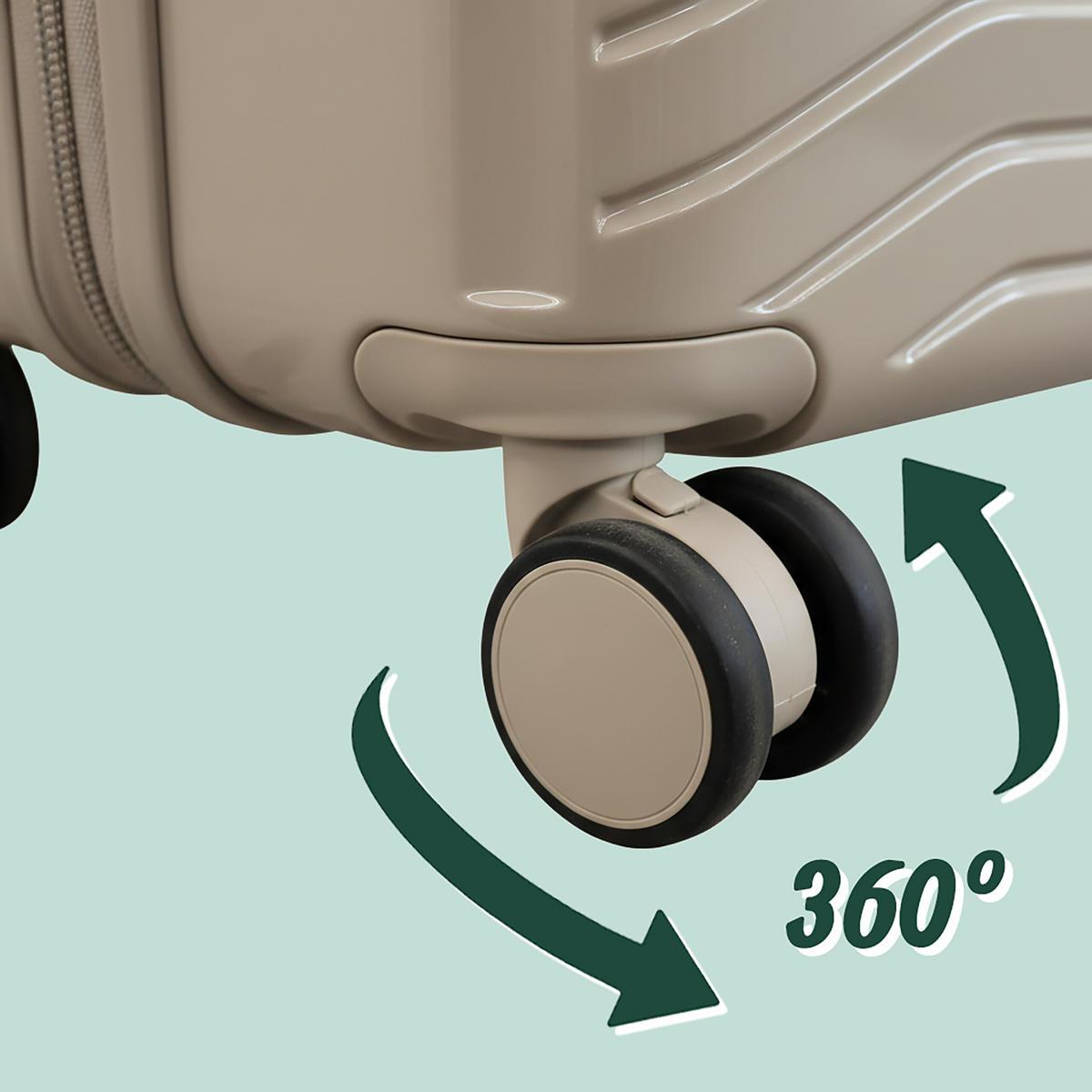 3-TLG.KOFFERSET - Beige, Kunststoff (48/75/29cm) - Relaxdays