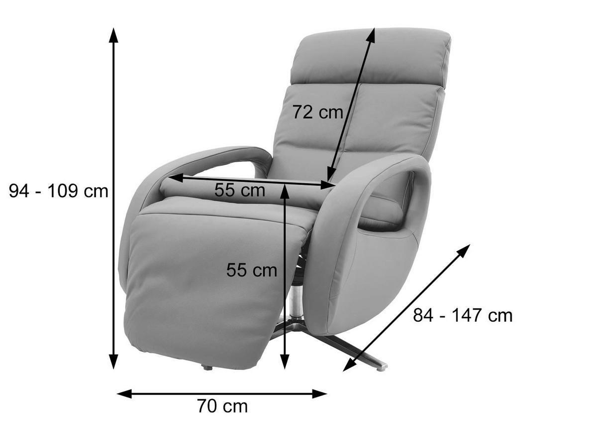 RELAXSESSEL Braun - Braun, Leder (70/109/147cm) - MCW
