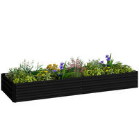 HOCHBEET DE-12301 rechteckig 241/90/30 cm aus Wellblech Schwarz - Schwarz, Metall (241/30/90.5cm) - ComfortXL