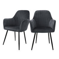 STUHL Samt grau - Grau, Metall (60/84/58cm) - ML-DESIGN