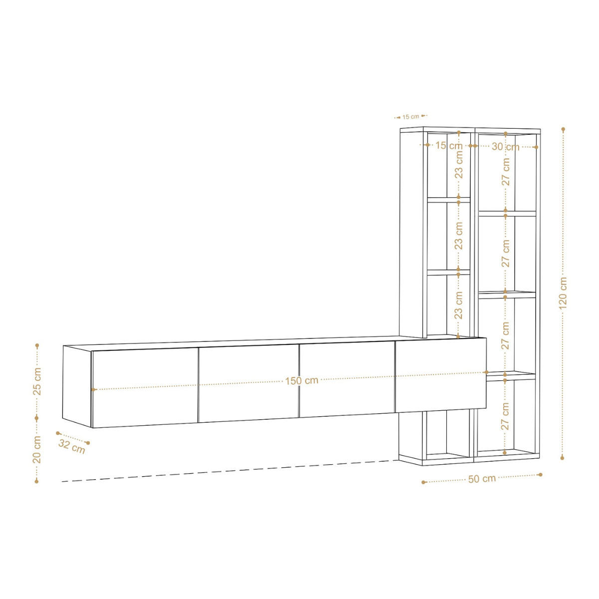 TV-SCHRANK 4 Türen Weiß Pana 182/32/25 cm - Weiß, Holzwerkstoff (182/25/32cm) - Calicosy