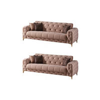 SITZGARNITUR Acelya, Beige Stellvariante 2+2 - Beige, Holzwerkstoff/Kunststoff (180/80/95cm)
