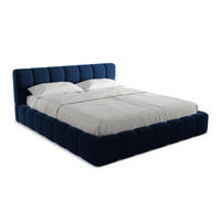 POLSTERBETT mit Bettkasten und Lattenrost 200x228 Blau - Blau/Schwarz, Kunststoff/Textil (180/200cm) - Makamii